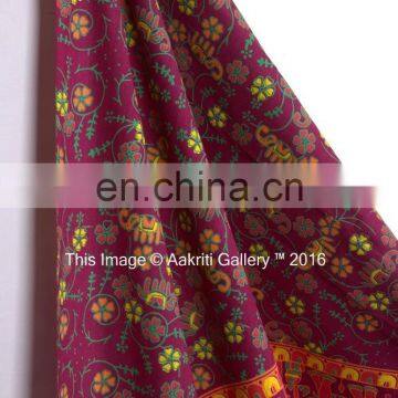 Maroon Color Barmeri Mandala Bhala Design Tapestry Double Indian Handmade Tapestry 92x82 Indian Tapestry photo-4