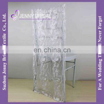 C439A Lace and Embroidered Strips 3d Flower Lace Embroidered Fabric Striped Wedding Chair Covers photo-3