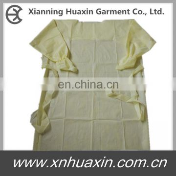 Disposable yellow isolation gown