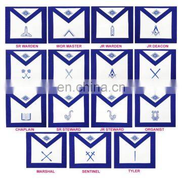 MASONIC BLUE LODGE OFFICERS APRONS / MASONIC APRON BLUE LODGE - BLUE LODGE APRON MASONIC