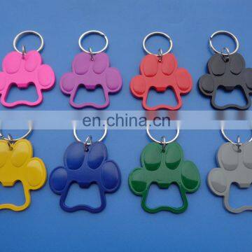 wholesale various colors dog paw bottle opener keyring