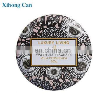 Wholesale Custom Printed Emboss Small Round New Scented Soy Candle Tin Box photo-5