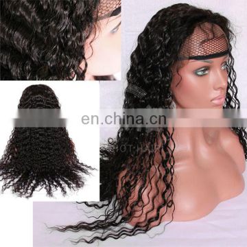 high quality swiss lace hot hair sale remy kinky curly beauty virgin brazilian human hair full lace wig for black women