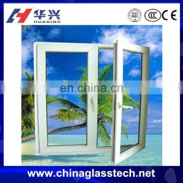 many colors available double glass and clear pvc profile window price