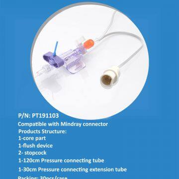Disposable Pressure transducer/ pressure monitoring kit with Mindray connector