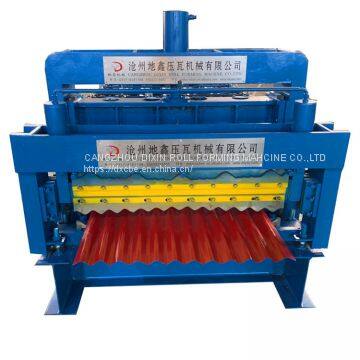 Fast Speed Corrugated IBR Double Layer Roof Sheet Tile Making Cold Roll Forming Machine Made In Cangzhou City With Good Quality