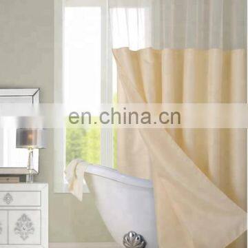 China Suppliers Luxury Hotel Hookless Shower Curtains Snap With Grommets Detachable Liner in White Gray Fabric photo-2