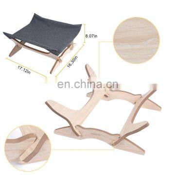 Cat Hammock Pet Cots for Small Animals Detachable Wooden Frame Square Hanging Cat Sofa Sleeping Bed photo-6