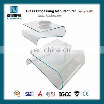 Living Furniture Curved Hot Bending Glass for Table Desk