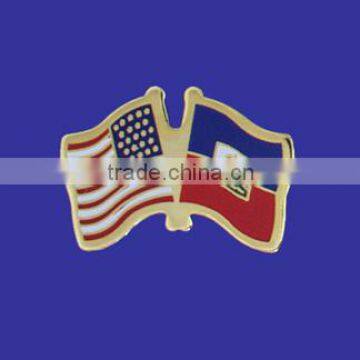 Custom quality cloisonne novelty gift USA Hungary World Flag Lapel Pin