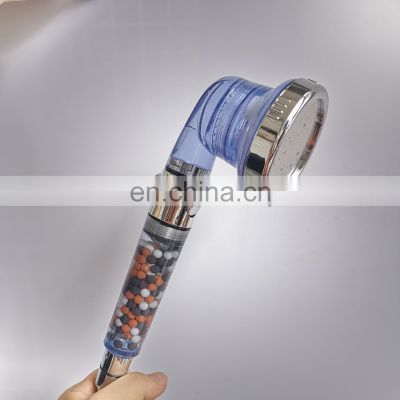 PC transparent ionic 3 sprayer water saving hand shower head