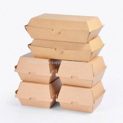 Biodegradable compostable kraft clam shells hot dog clamshell packaging burger containers