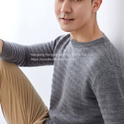 Custom Wholesale Round Neck 100% Men Sweaters Cashmere Knitted Sweater For Men photo-3