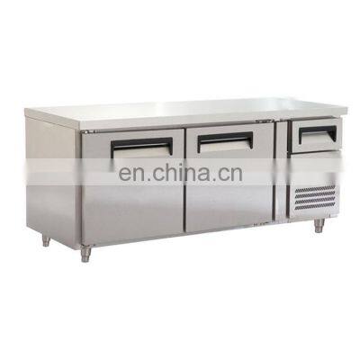 Commercial Under Counter Stainless Steel Worktable Refrigerator Freezer