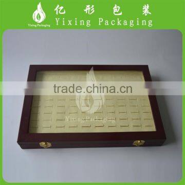 New design PU leather display ring box with clear window