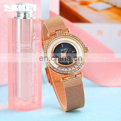 Minimalist Skmei 1785 Stainless Steel Bracelet Waterproof Diamond Ladies Wrist Quartz Watch for Women