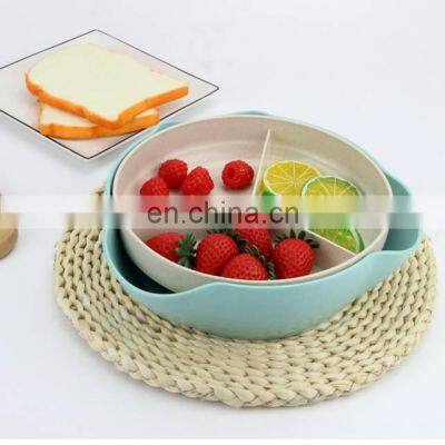 Wheat Straw Double Dish for Pistachios, Peanuts, Nuts, Fruits, Candies, Snacks Plastic Serving Dishes and Bowls photo-4