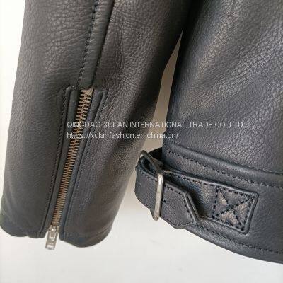 NEW ARRIVAL 2022AW MEN'GENUINE COWHIDE LEATHER MOTO JACKET photo-5