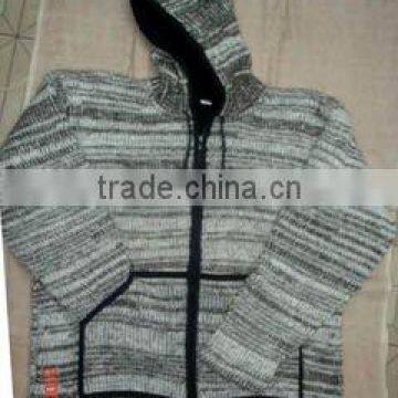 Hand knitted woolen Hoody