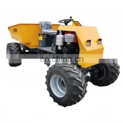 China high quality 1ton diesel garden mini dumper truck  wheelbarrow nice motor for sale