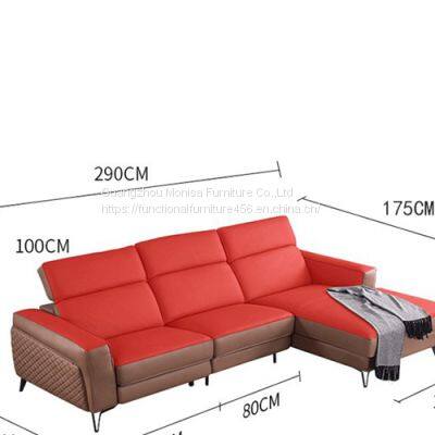 Italian Leather Sofa Space Capsule Electric Function Living Room Modern Minimalist Corner Combination Leather Sofa photo-2