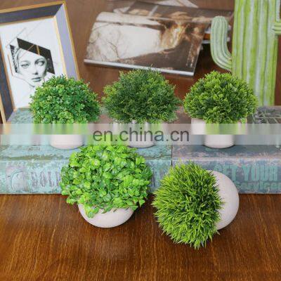 Home Decoration Simulation Potted Semi-round Ball Simulation Grass Bonsai Artificial Bonsai Plant With Round Pot