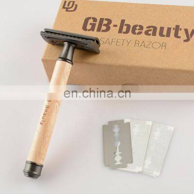 Classic Eco-friendly Metal Barber Stainless Steel Double Edge Blade Reusable Safety Razor Shaver photo-4
