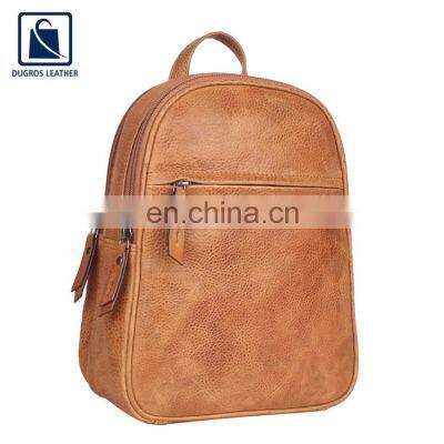 Elegant Design Unique Pattern Cotton Lining Anthracite Fitting Women Genuine Leather Backpack Bag Exporter