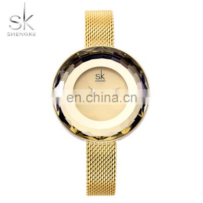 SHENGKE Fashion Gorgeous Lady Wristwatch Milanese Digital watch For Women Glass Watches K0100L Girl Lady Watch