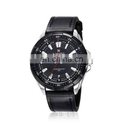 NAVIFORCE 9056 Men's Quartz Watch Top Brand Luxury Leather Watch Analog Display Sport Military Wristwatch photo-3