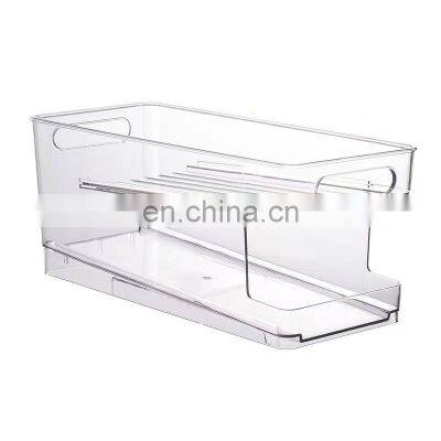 PET refrigerator storage box Beer beverage cola soda double self-rolling shelf Transparent refrigerated storage box