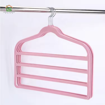Laundry Velvet Pants Trousers Slacks Hangers 4 Layer Scarf Flocked Hanger Pants Hanger Space Saving photo-5