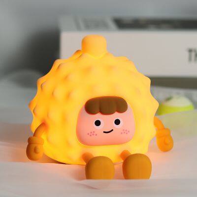 EGOGO Portable Dimmable Usb Silicone Night Lamp Children Durian Shape Led Night Light for Baby Room photo-2