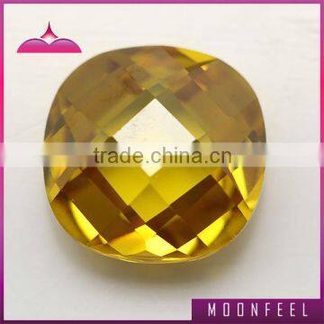 wuzhou moonfeel golden square cut zirconia gemstone