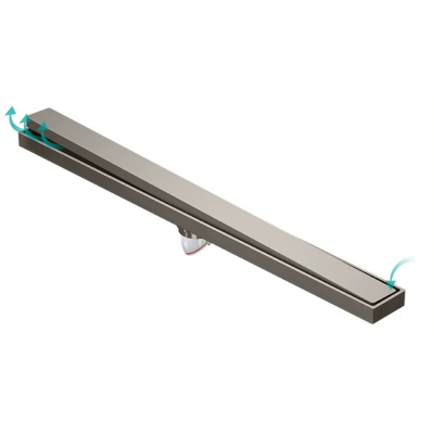 Nixi Customized 5.8cm Linear Brass Rectangular Outdoor Bathroom Floor Drain Modern Design Style Invisible Tile Deodorizing