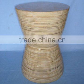 High quality best selling round natural spun bamboo stool from Vietnam