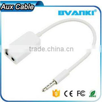 2016 Best Selling Products 3 Ring Male To 2 3.5mm Female TRRS AUX Audio Adapter Cable for Mobile Phone Express Supplier's Choice photo-5