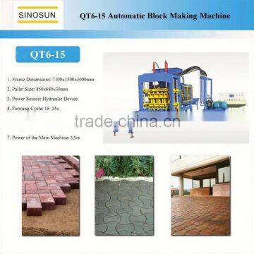 The Hydraulic Force QT6-15 cement brick making machine south africa