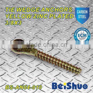 BS-AN04-010 tie wire wood screw anchor yellow zinc plated