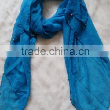 Hot Selling Self-made Plain Hijab Shawl Women Colorful Pearl Scarf Quality Choice photo-3