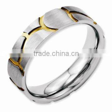 Two tone stainless steel wedding band