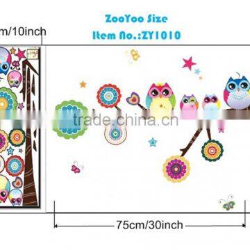 2016 Cute Colorful Owl Family Branch Butterfly PVC Wall Stickers Decal Decor for Kids Rooms photo-6