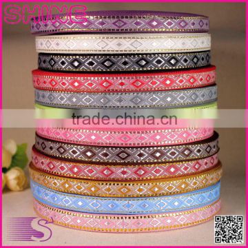 Customized colourful mediterranean style rustic fancy DIY decoration polyester ribbon rolls