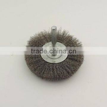 Crimped wire wheel brush with shank,wire brush