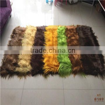 LONG HAIR GOAT FUR PLATE BRIGHT COLOR FOR WOMAN GARMENT