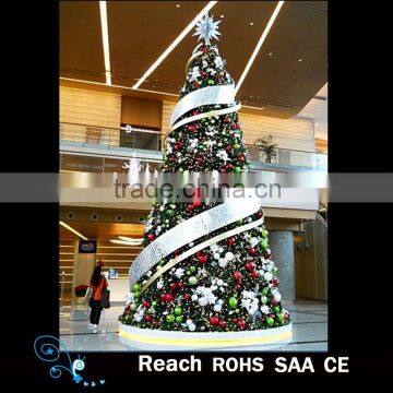 12ft giant outdoor lighting christmas tree with ribbon decoration Artificial Christmas tree