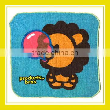 2016 New Design Products Bros Baby Lion Blow Bubble Cotton Absorbent Square Blue Terry Towel