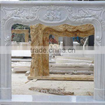 china high quality luxury white natural stone fireplaces for your building factory price