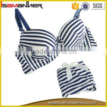 Sexy girl women stripe push up underwear hot and sexy arab model in bra and panties