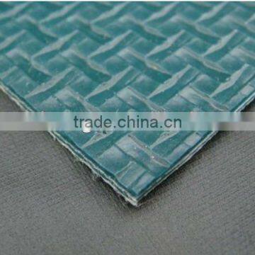 Perol Green PVC Conveyor Belt with Lattice Pattern